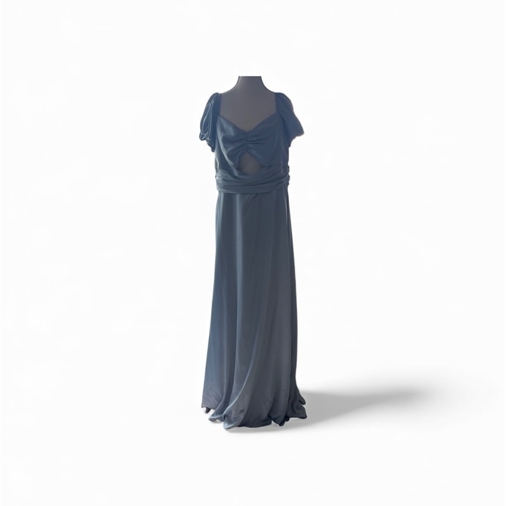 David's Bridal Light Blue Brides Maid Dress
